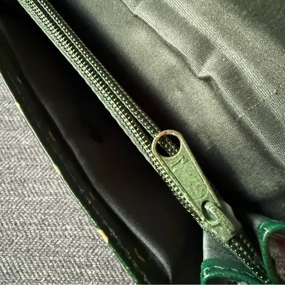 Vintage Handmade Green & Tan Polka Dot Leather Wallet. Pre-owned EUC - Picture 6 of 8